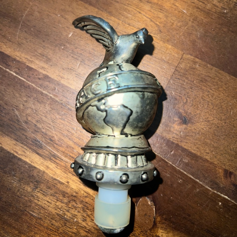Vintage Neiman Marcus Peace & Hope Dove on Globe Bottle Stopper Ltd Ed 2003